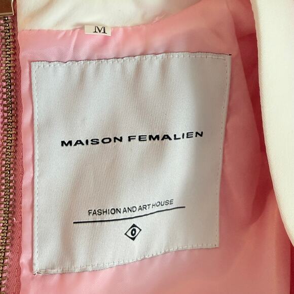 Maison Femalien NEW Bella Structured Mini Blazer Dress Size M Soft Blush Pink - Picture 7 of 8